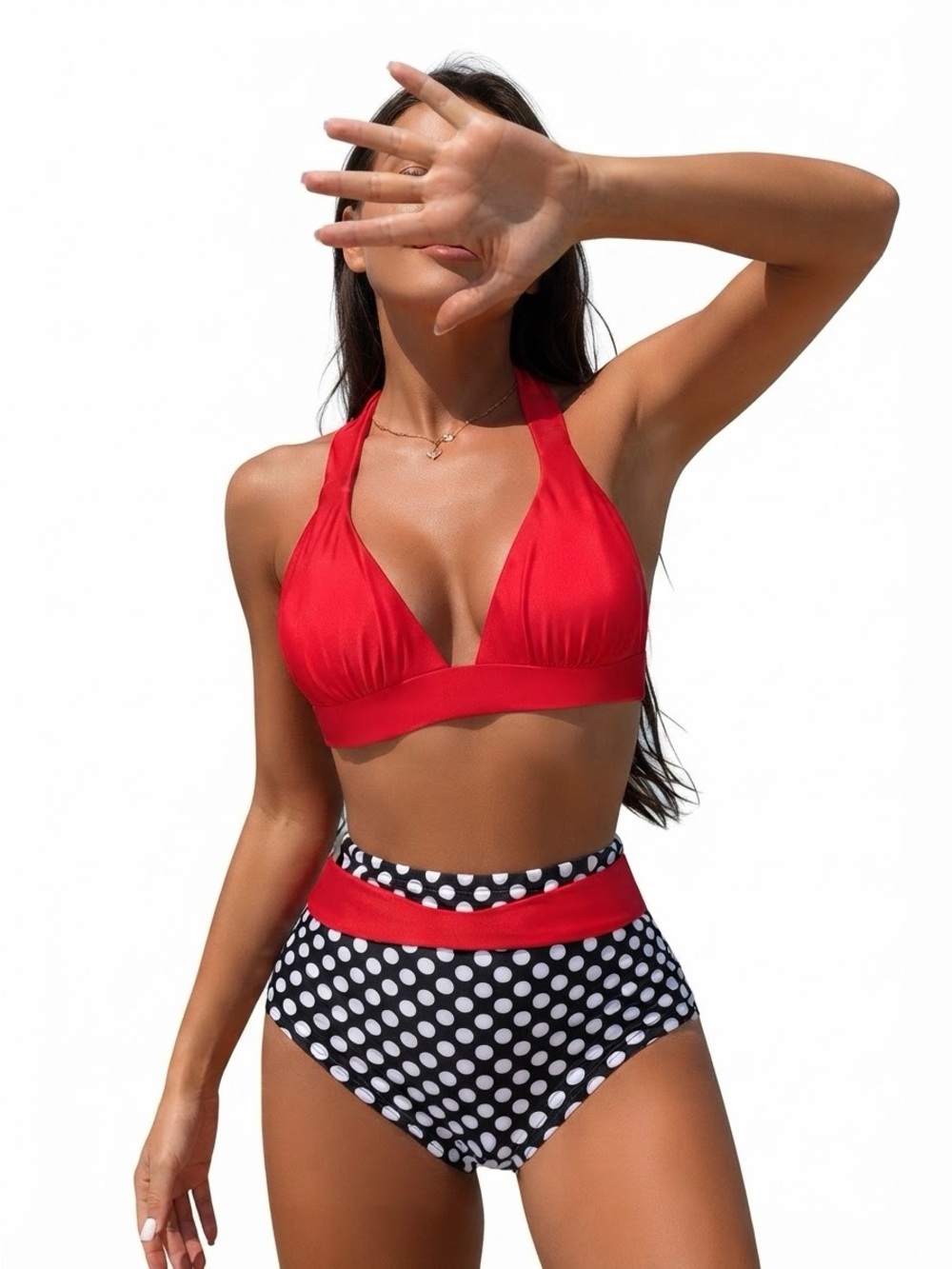 Two Piece Retro Style Swimwear Set